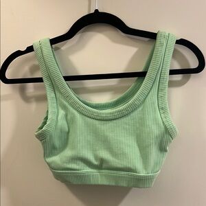 ALO Mint Green Ribbed Crop Top